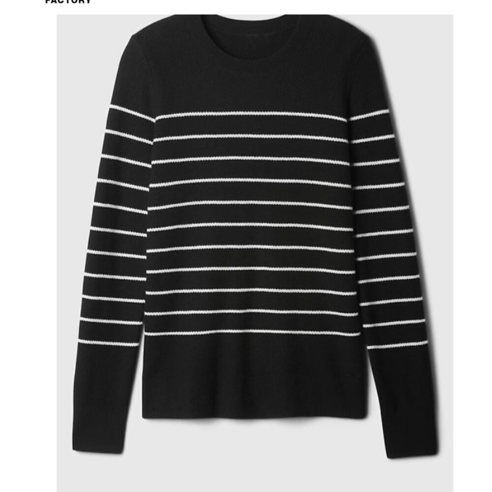 GAP Factory Textured Stripe Crewneck Sweater - Womens Size S